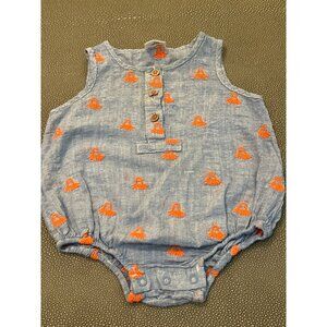 Egg Linen Octopus Bubble Romper 3M VGUC